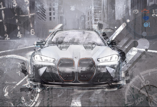 FAST CAR -white-  tapeta idealna dla chłopaka