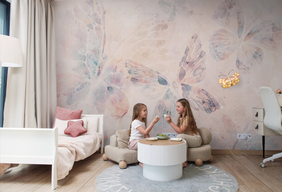 MARIPOSA - rainbow- tapeta dla dziewczynki z motywem motyli