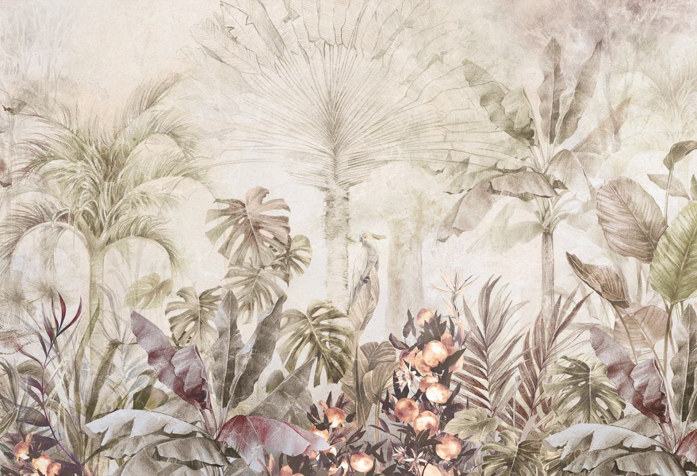 EXOTIC PARADISE - soft - artystyczna tapeta do salonu lub sypialni