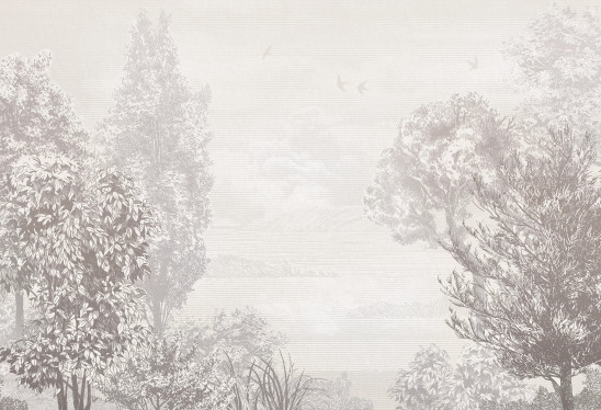 COSTA - beige - tapeta w drzewa do sypialni lub salonu