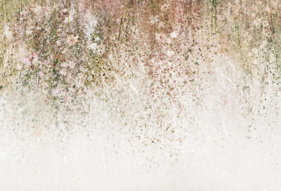 DAISY UP -olive - tapeta w subtelne motywy roślinne do salonu lub sypialni