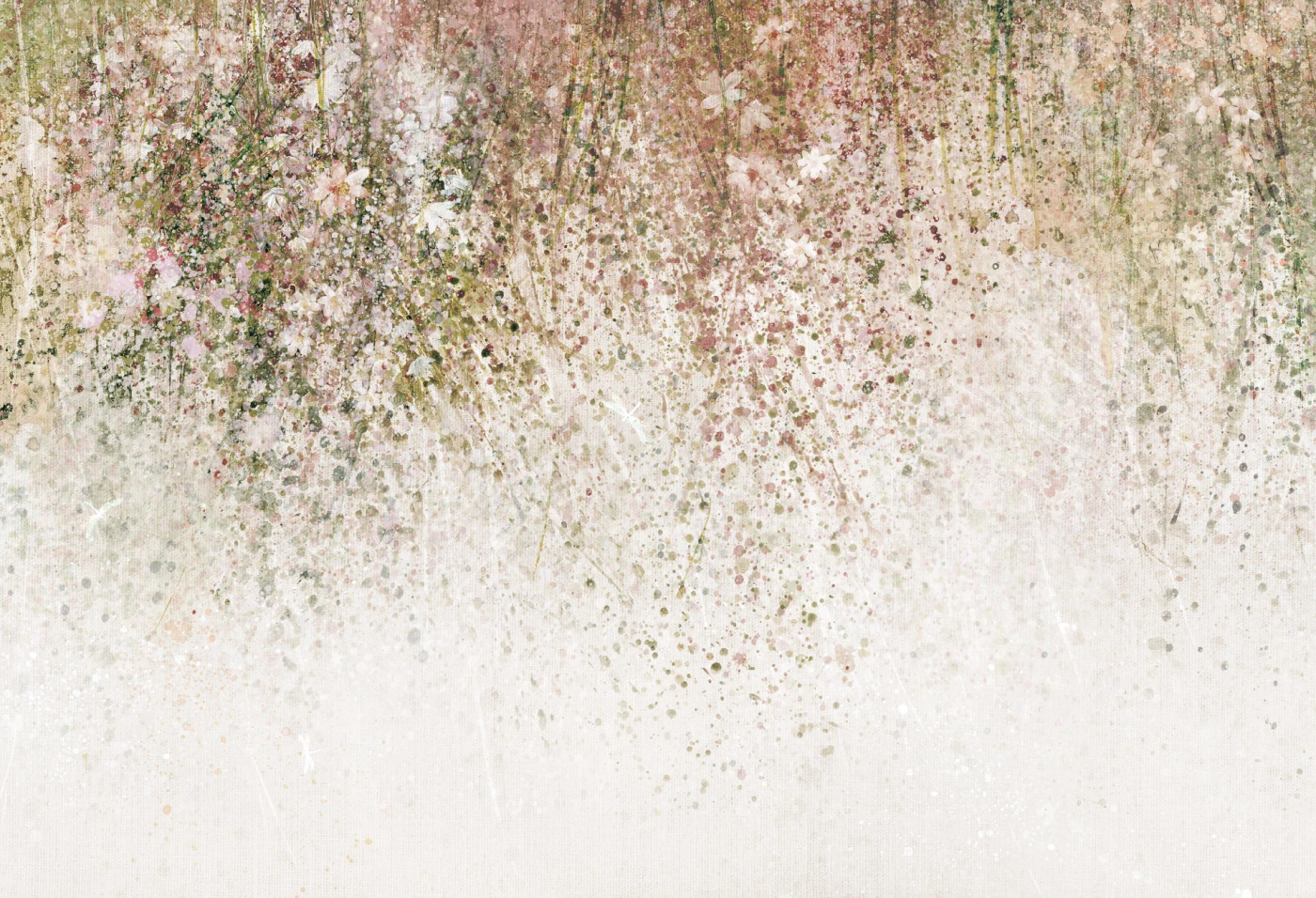 DAISY UP -olive - tapeta w subtelne motywy roślinne do salonu lub sypialni