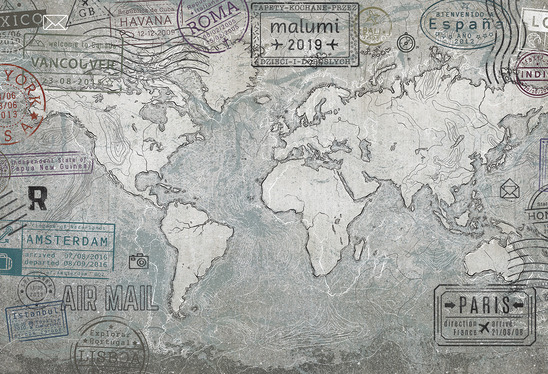 Tapeta z detaliczną mapą świata, idealna do pokoju nastolatka