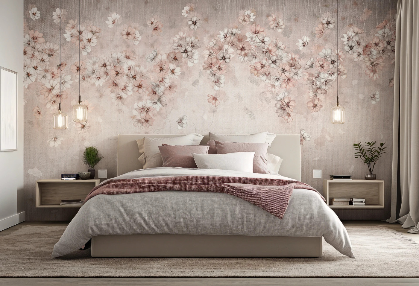 ARIOSA - rose - tapeta w kaskadę kwiatów w kolorze różu do salonu lub sypialni ARIOSA - rose - tapeta w kaskadę kwiatów w kolorze różu do salonu lub sypialni