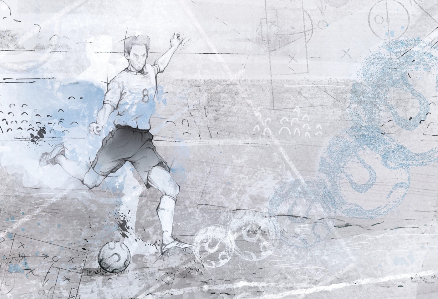 SOCCER - blue - dynamiczna tapeta dla małego sportowca z motywem piłkarskim SOCCER - blue - dynamiczna tapeta dla małego sportowca z motywem piłkarskim