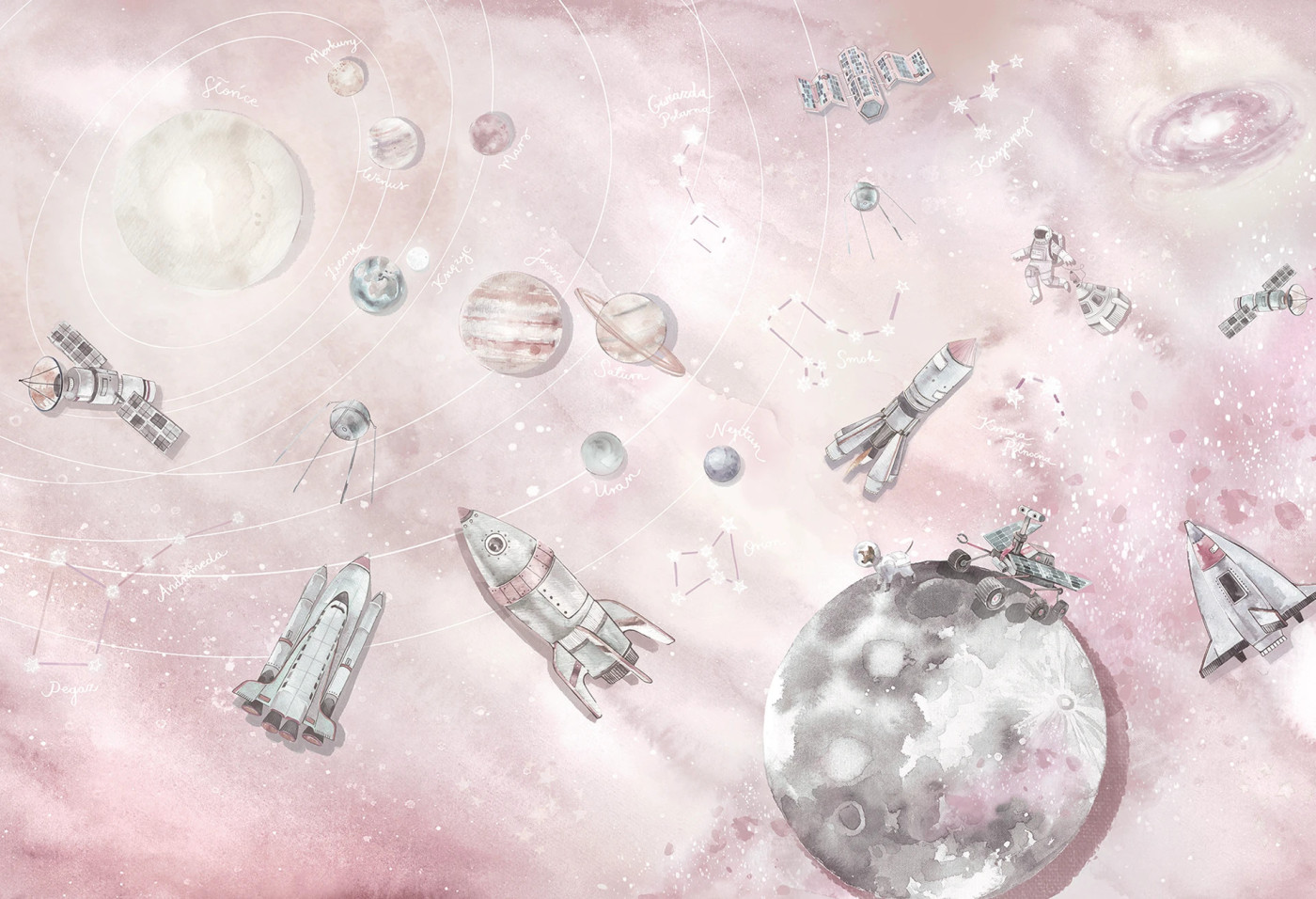 KOSMOS - rose - tapeta kosmos dla dzieci KOSMOS - rose - tapeta kosmos dla dzieci