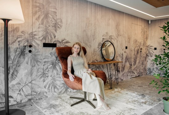 EXOTIC MONSTERA - cemento - tapeta florystyczna do salonu