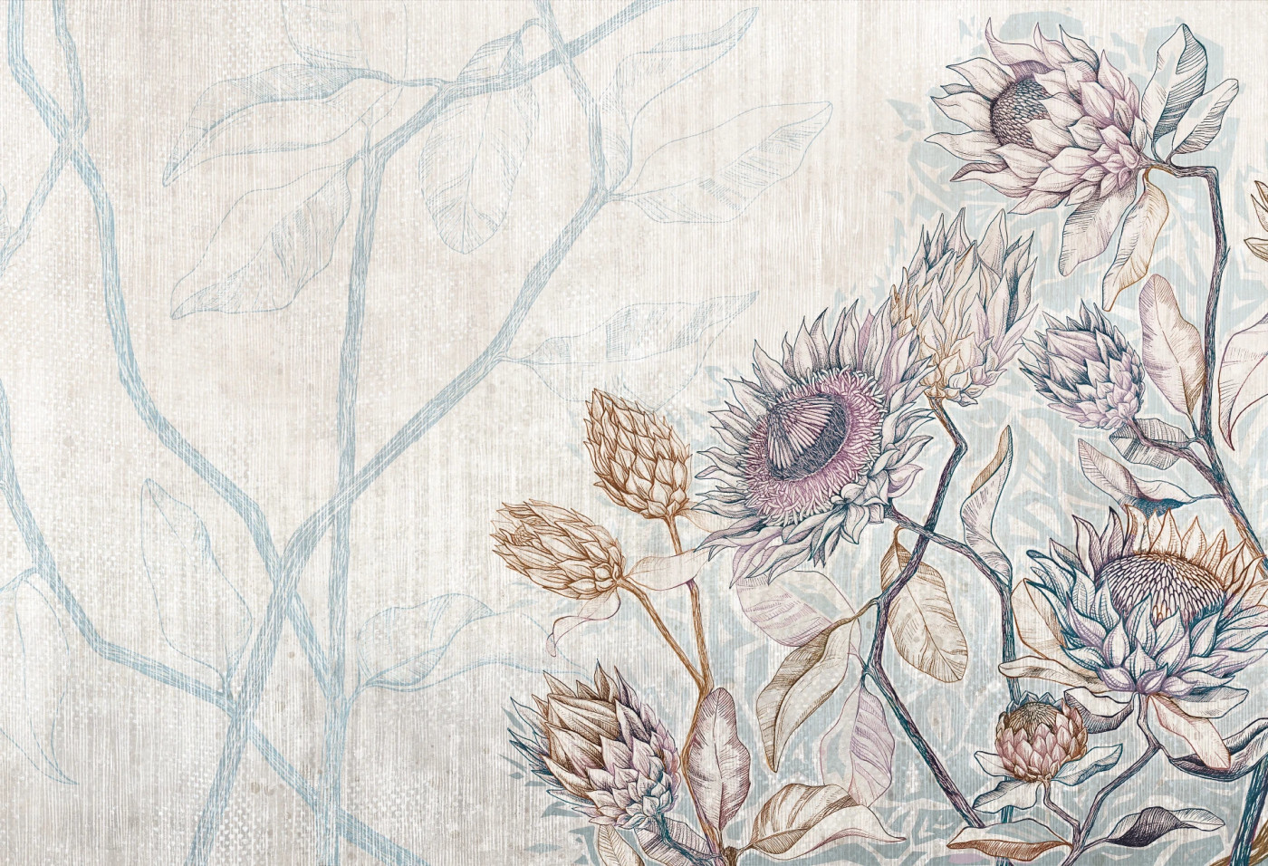 PROTEA MODERN - pastel - nowoczesna tapeta w pastelowych tonach