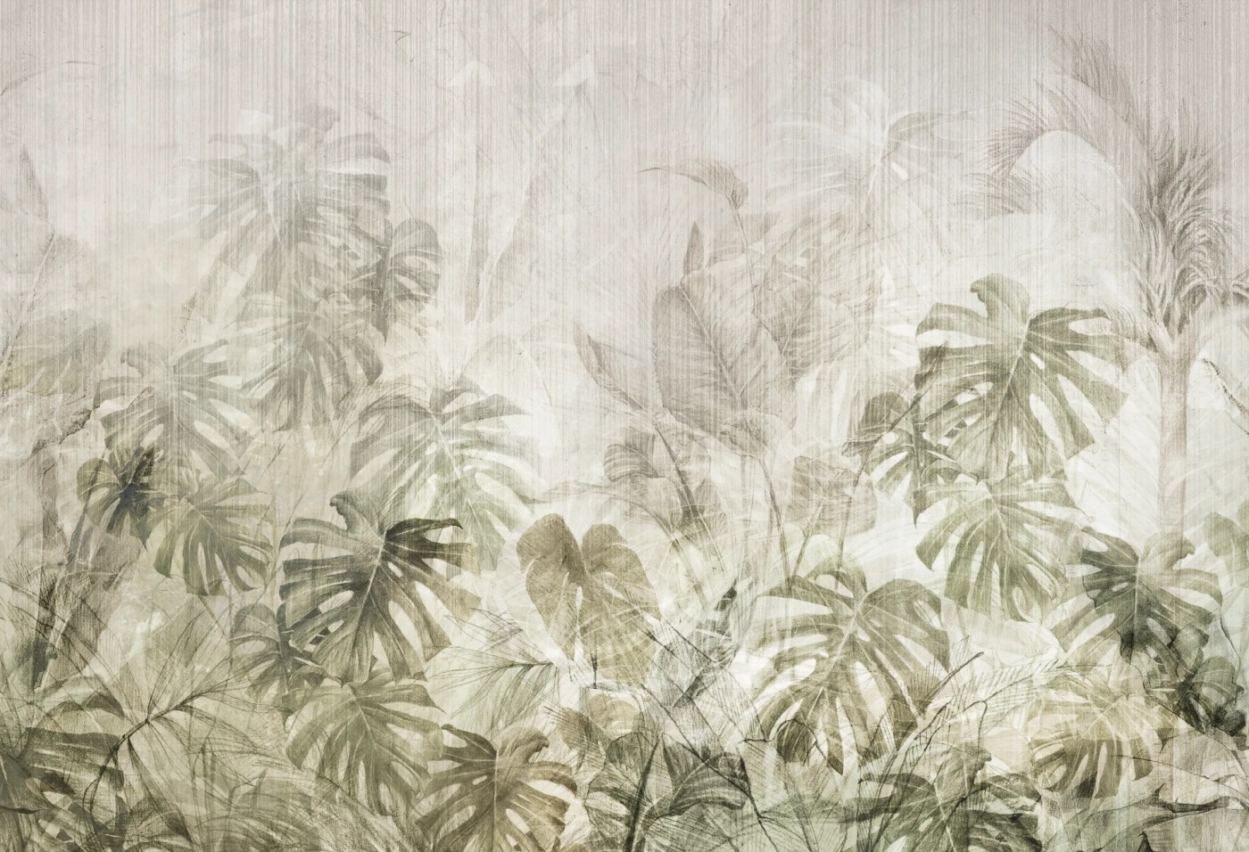 EXOTIC MONSTERA - green - tapeta do salonu lub sypialni w liście monstery