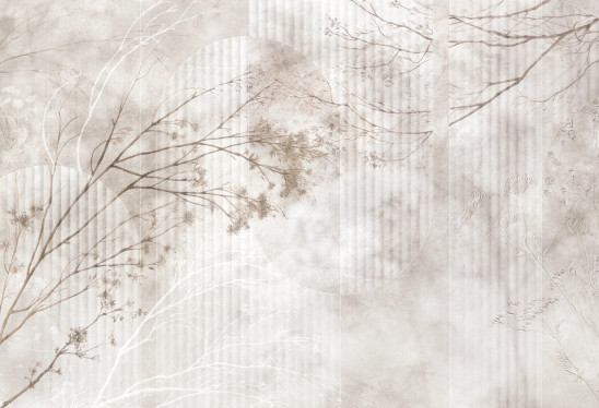 ALBERO - ivory - jasna fototapeta z motywem roślinnym