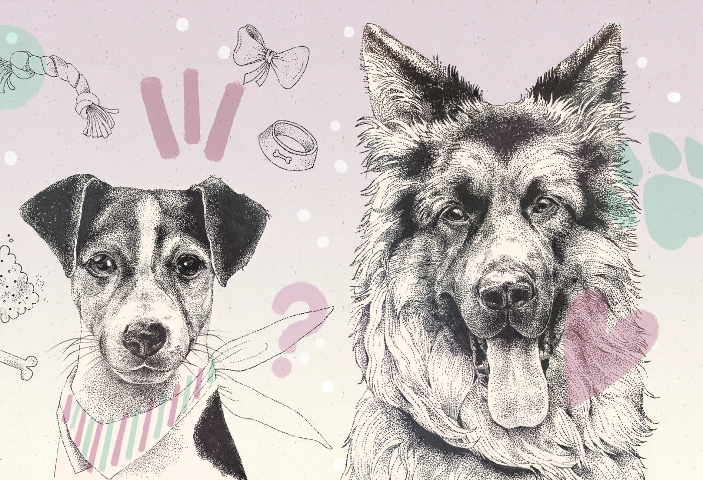DOGGIES - cottoncandy - dziecięca tapeta z wesołymi pieskami