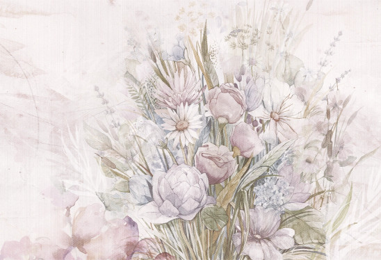 ROSETTA - pastel - delikatna tapeta z motywem pastelowych kwiatów