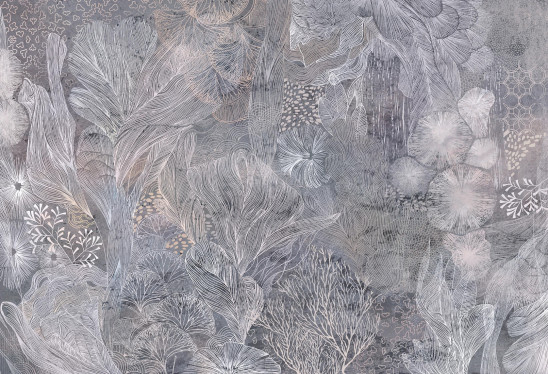 GREAT REEF - blue - tapeta do salonu z motywem rafy koralowej