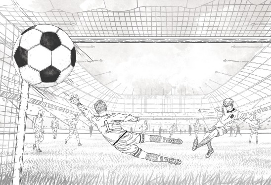 FOOTBALL - comic book - tapeta dla chłopca z motywem piłki nożnej