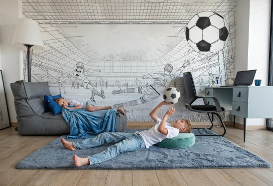 FOOTBALL - comic book - tapeta dla chłopca z motywem piłki nożnej