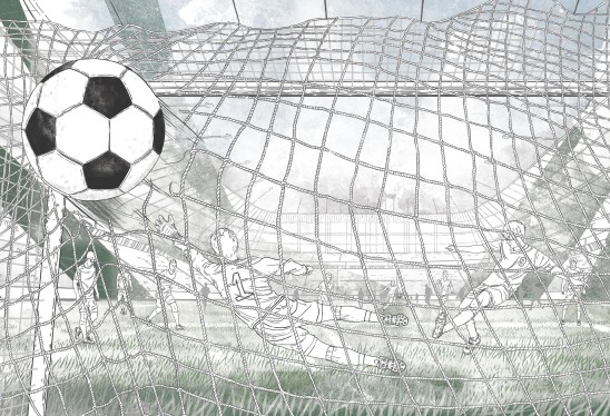 FOOTBALL - green - tapeta dla chłopca do pokoju