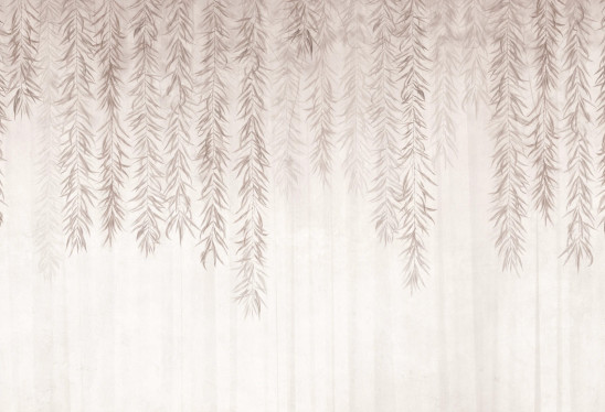 BOTANICA - beige - tapeta z motywem natury do salonu lub sypialni