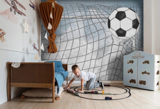 FOOTBALL - sky blue - sportowa tapeta dla chłopca