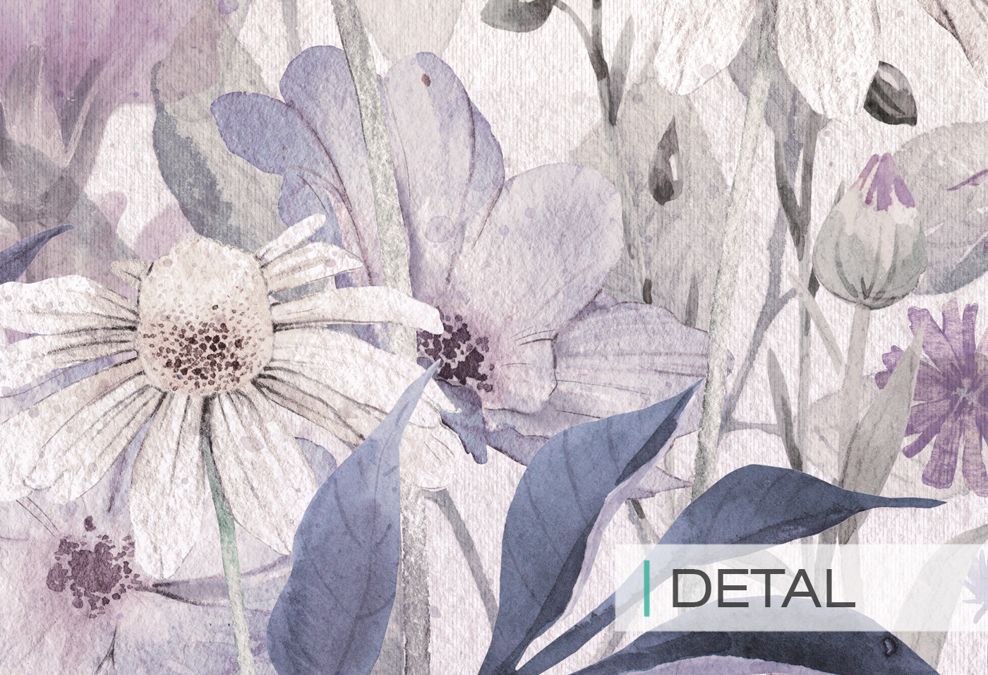 Oferta: tapeta z kwiatami, kolor purpura.