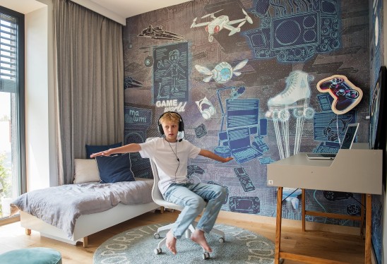GAMING ROOM - boys - tapeta do pokoju gracza