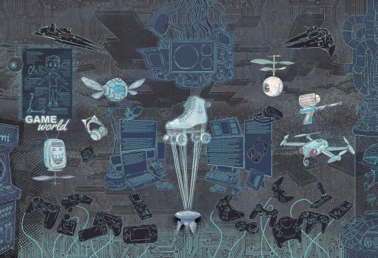 GAMING ROOM - boys - tapeta do pokoju gracza