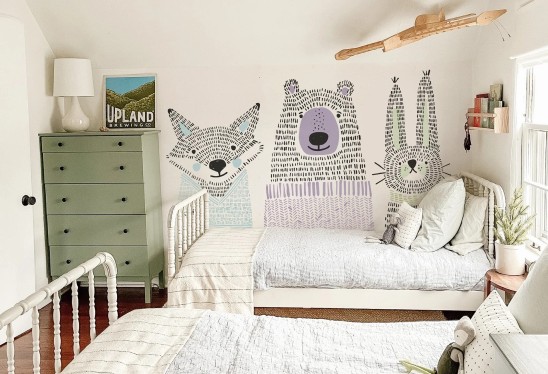 BEST BUDDIES - cool - tapeta dziecięca z leśnymi zwierzątkami