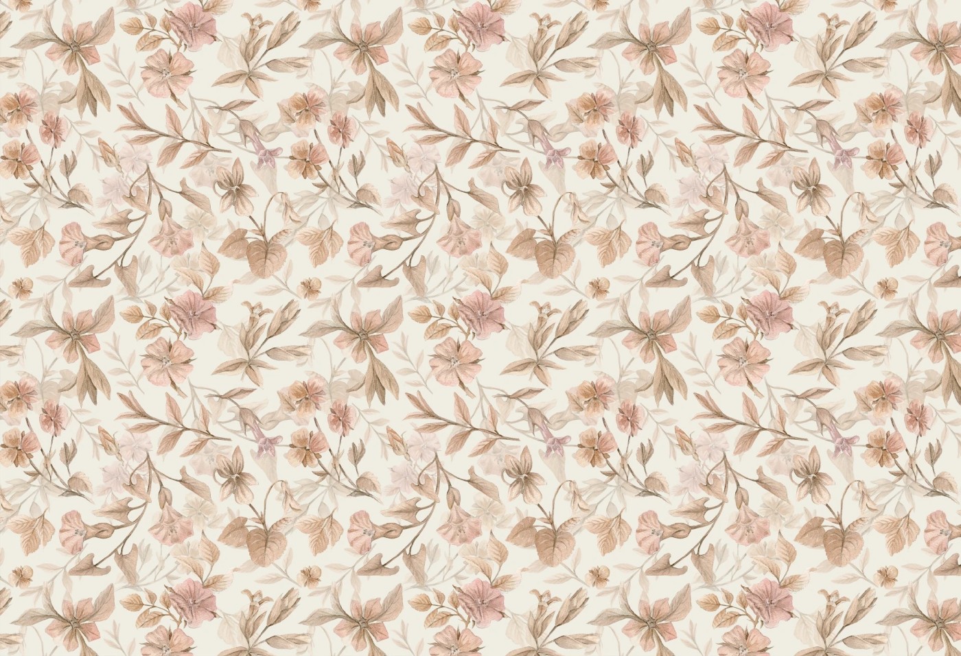 GRANDMA'S LULLABY - tapeta dla dziewczynki w różowe kwiaty