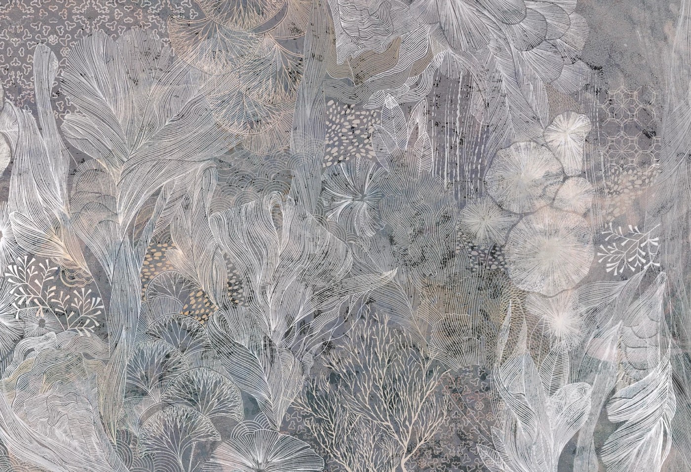 GREAT REEF - blue - tapeta do salonu z motywem rafy koralowej