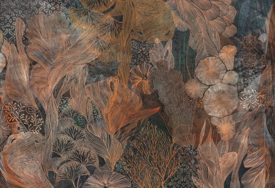 GREAT REEF - copper - tapeta z motywem rafy koralowej