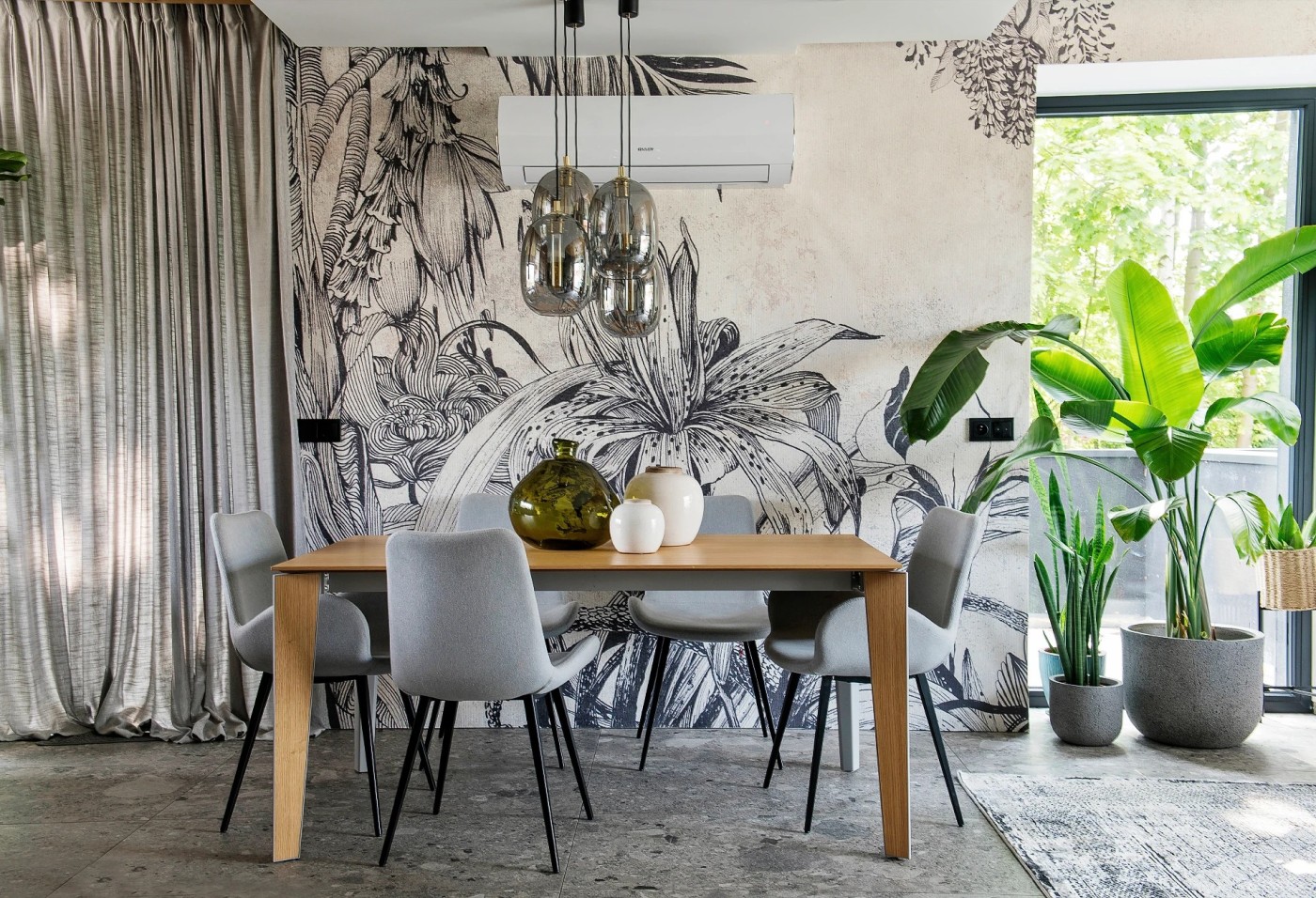 HAVANA - black&white - tapeta leśna do salonu