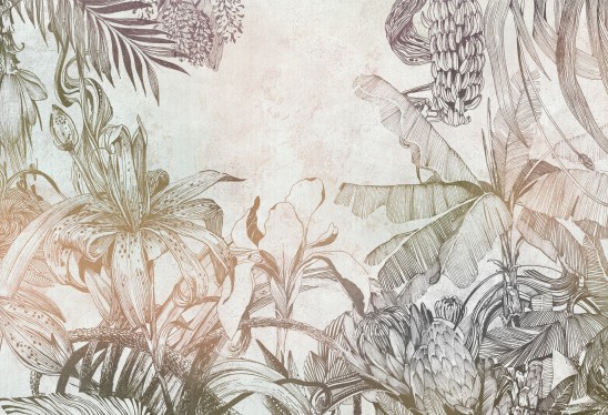 HAVANA - color 01 -nowoczesna tapeta florystyczna do salonu