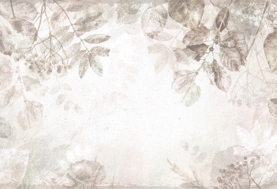HERBARIUM - beige - jesienna tapeta do sypialni lub salonu