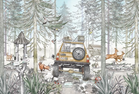 JEEP TRIP- tapeta na ścianę z autem terenowym - Malumi