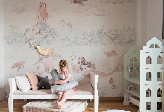 LAGUNA SYREN - blue - tapeta w syreny i morskie zwierzęta