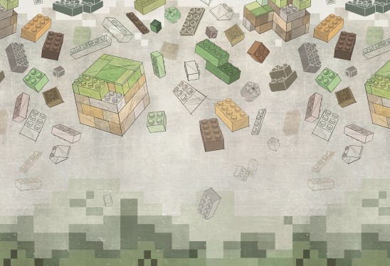 GREEN BLOCKS - fajna tapeta dla chłopaków