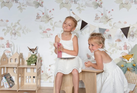 LEŚNE MYSZKI - tapeta do pokoju dziecięcego