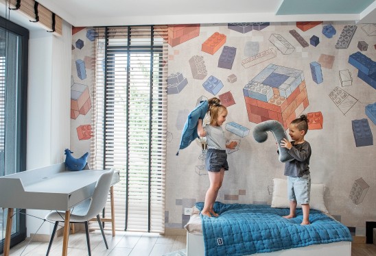 RED BLOCKS - tapeta z klockami dla dzieci