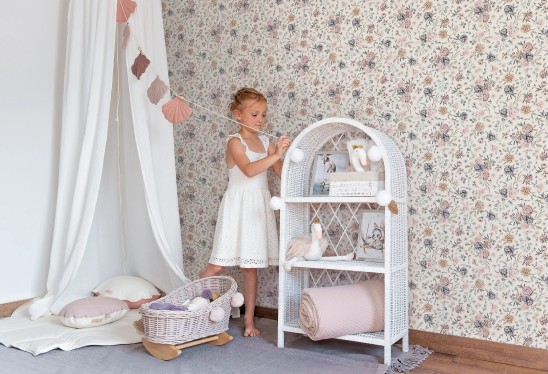 MAGICAL GARDEN - beige - tapeta w kwiaty