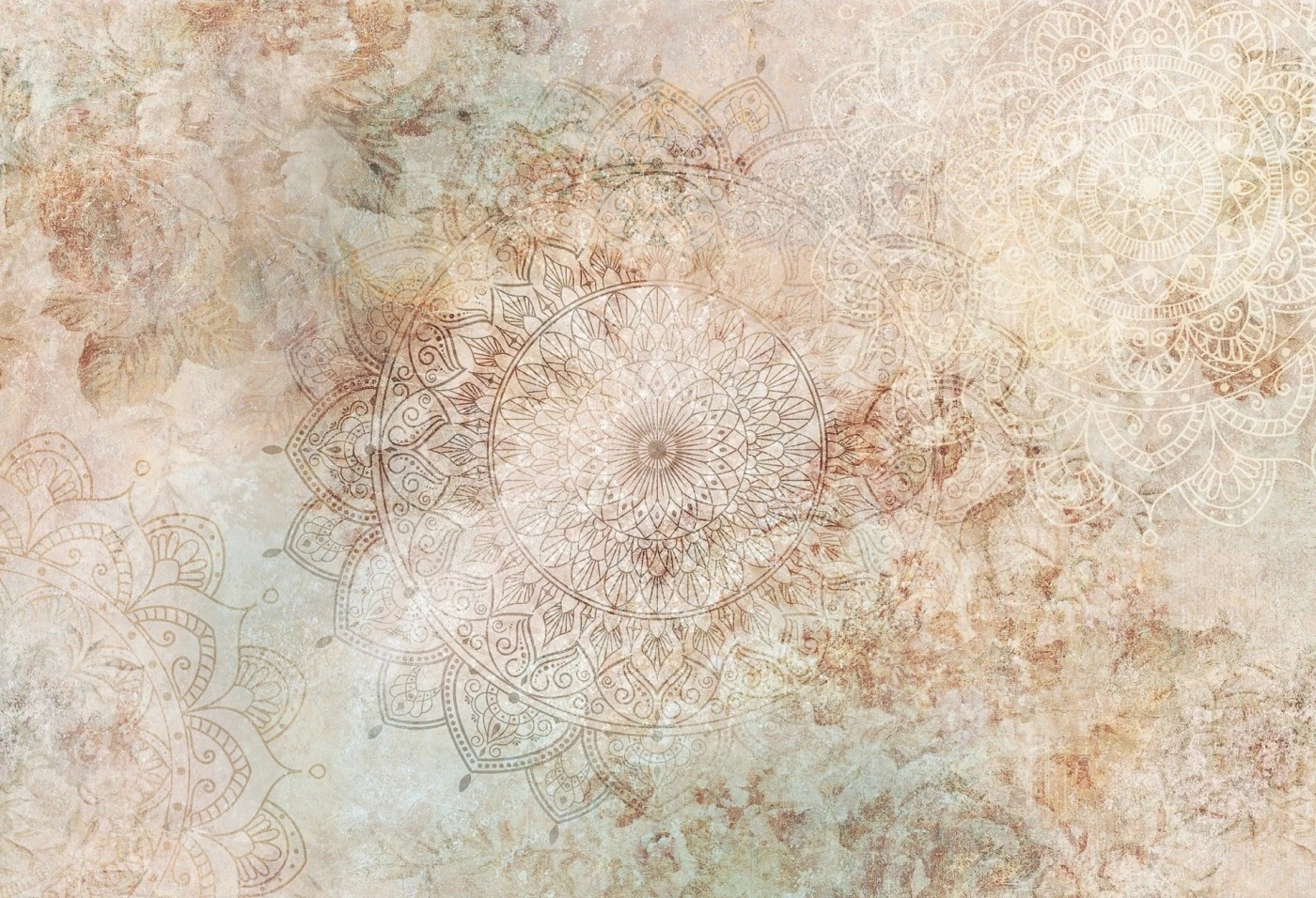 MANDALA - carmel - tapeta do salonu z orientalnym motywem mandali