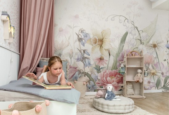 BLOOM - rainbow - tapeta dla nastolatki z motywem ogrodu