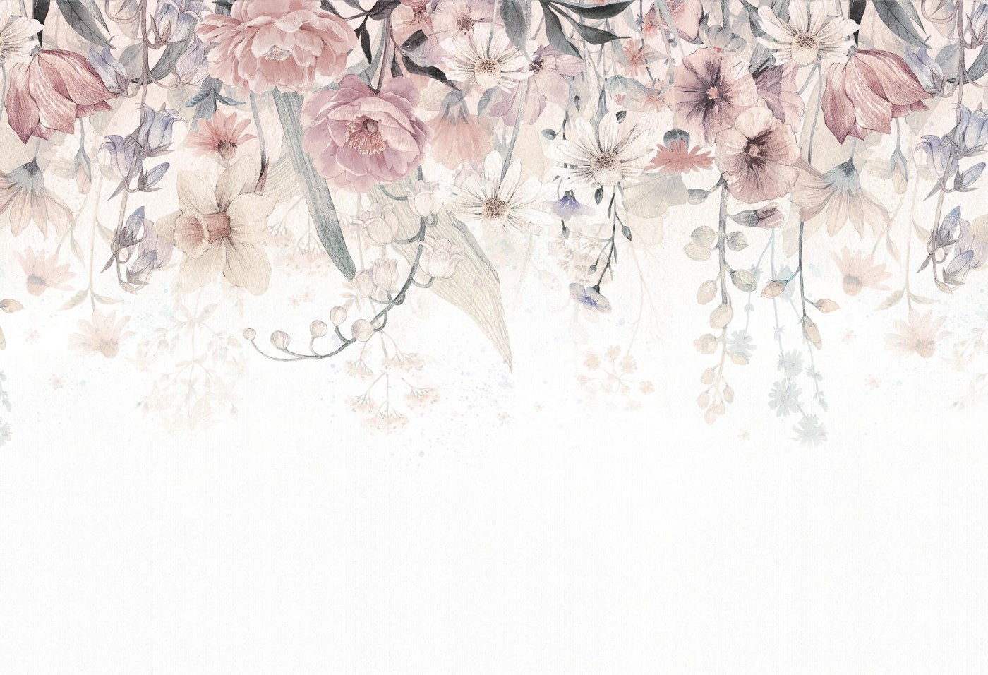 BLOOM UP - pastel - tapeta do pokoju dziewczynek