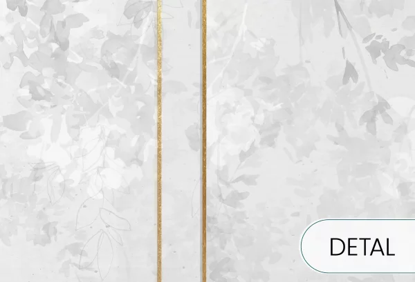 ABSTRACT FLOWERS - grey - tapeta nowoczesna ze złotymi detalami - detal