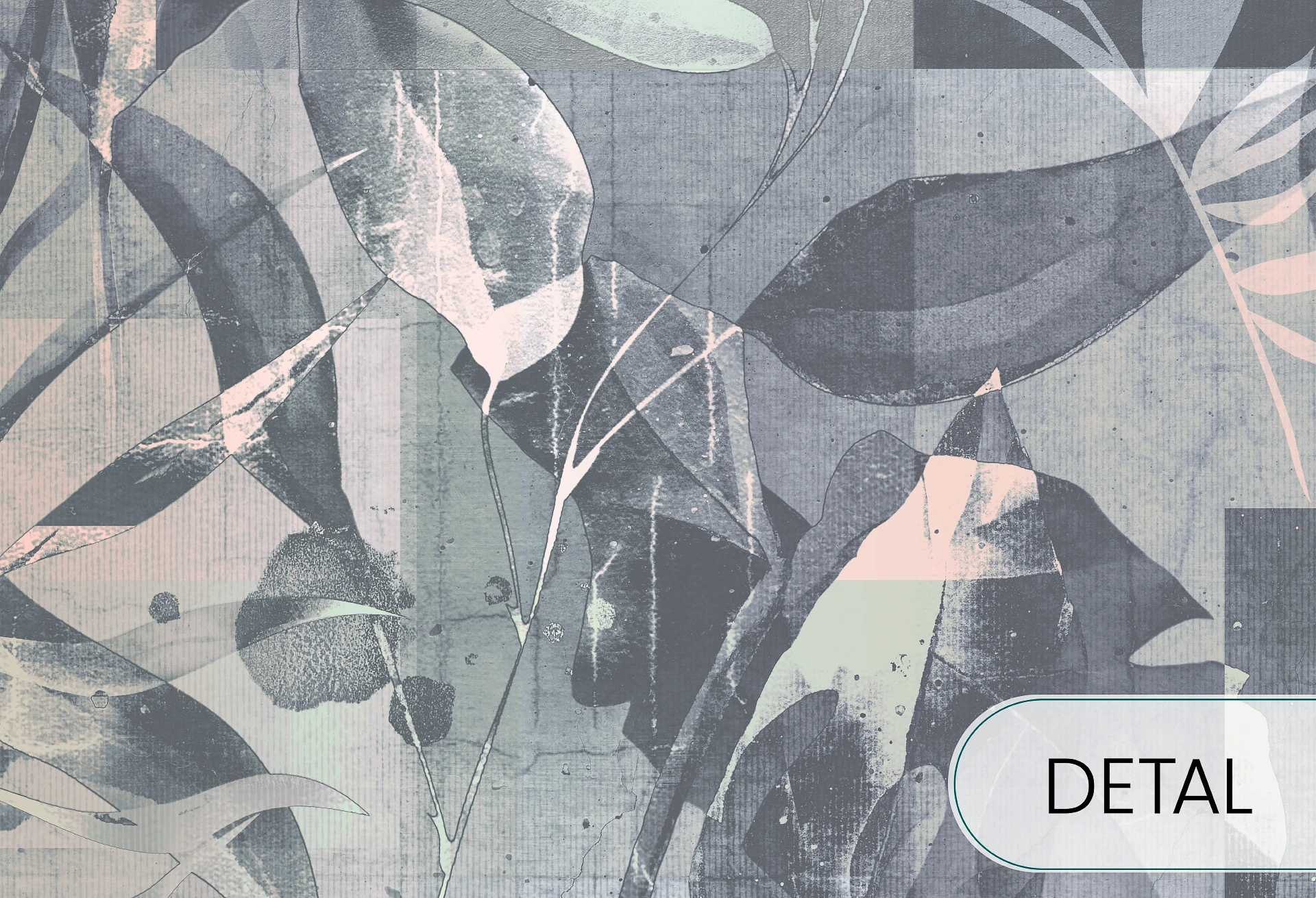 ANTALYA - mint - tapeta z kwiatowym motywem do salonu