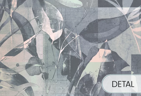 ANTALYA - mint - tapeta z kwiatowym motywem do salonu - detal