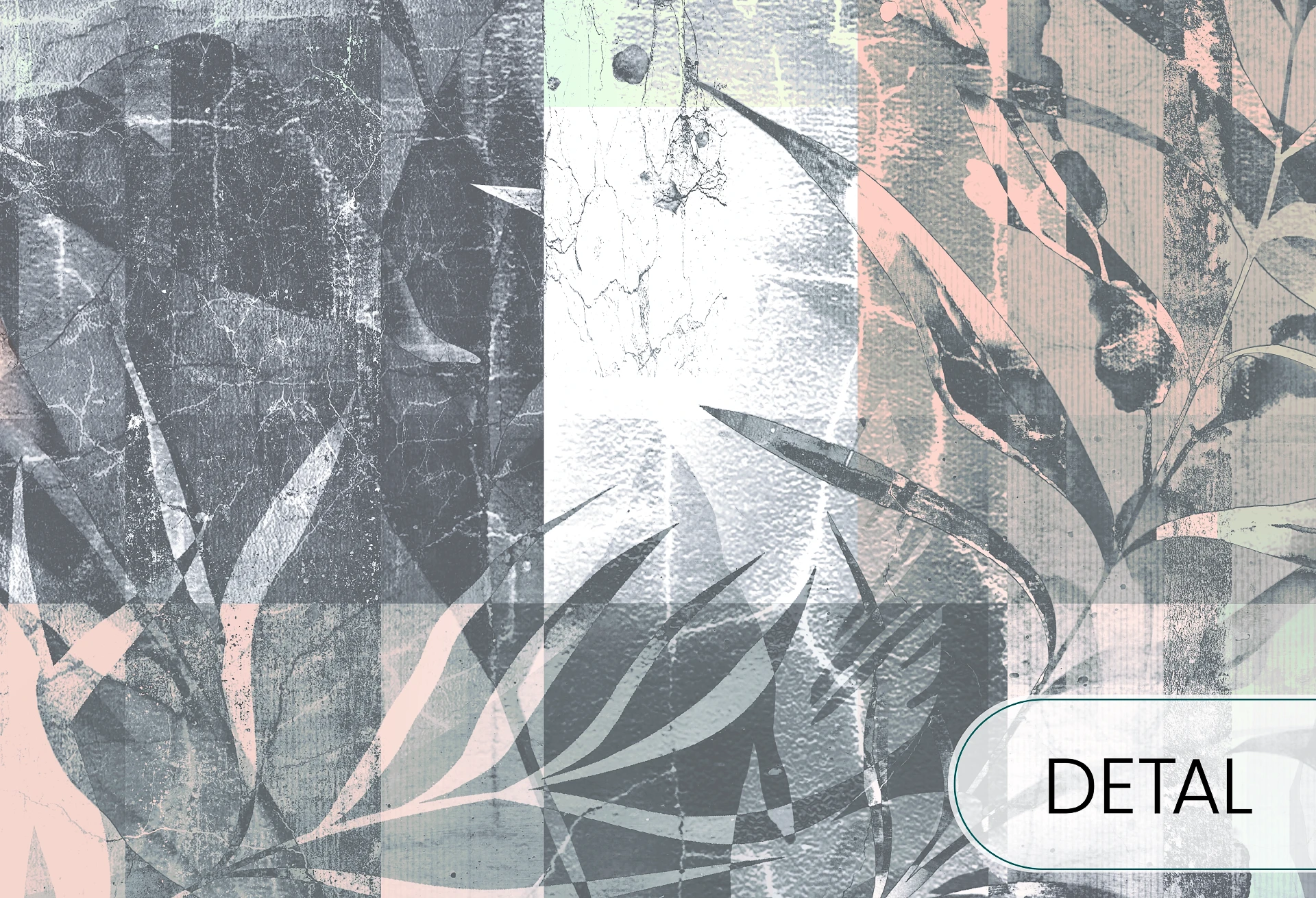 ANTALYA - mint - tapeta z kwiatowym motywem do salonu