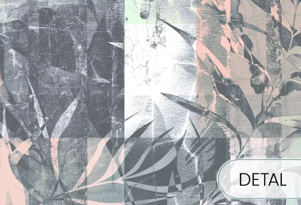 ANTALYA - mint - tapeta z kwiatowym motywem do salonu - detal