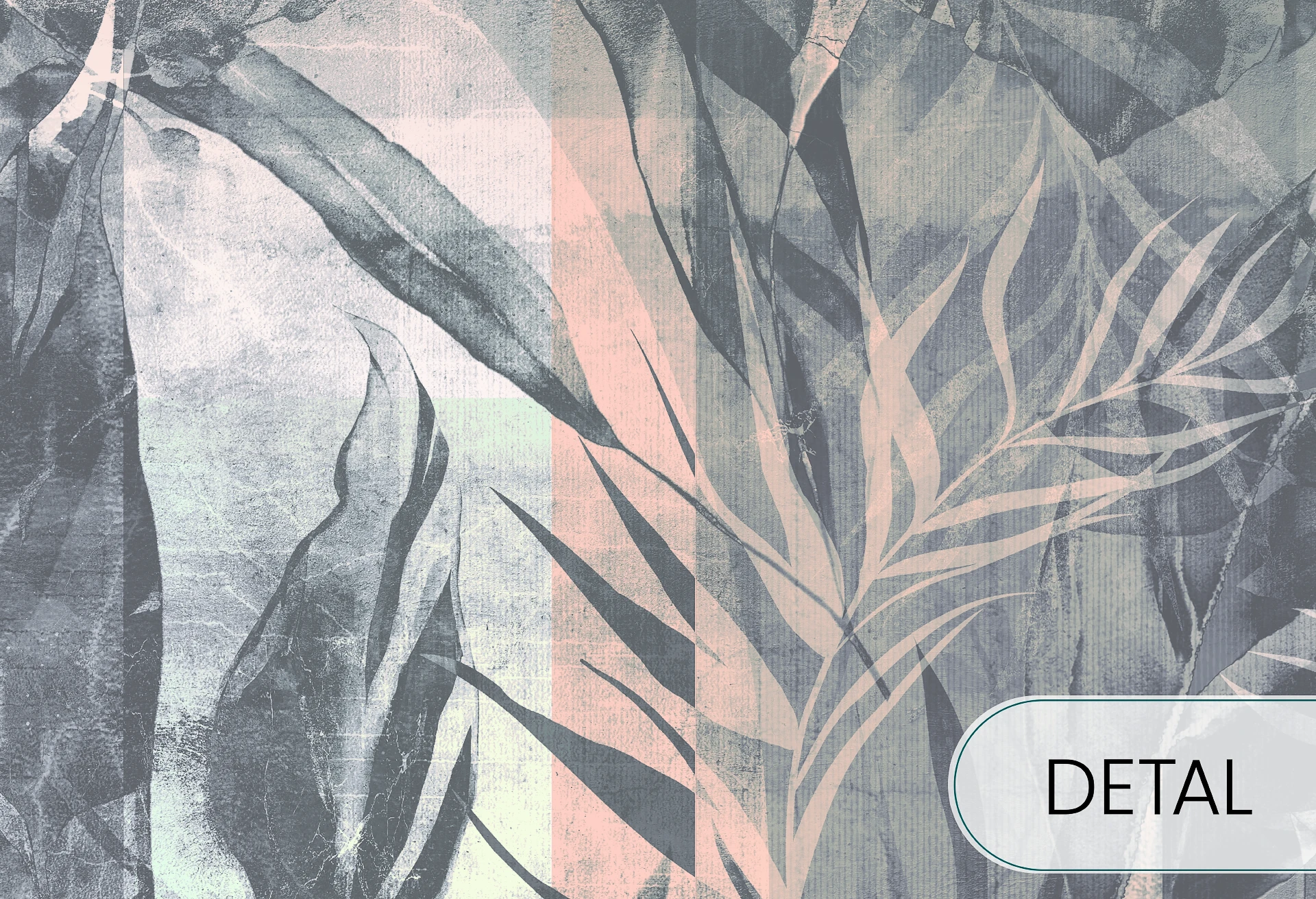 ANTALYA - mint - tapeta z kwiatowym motywem do salonu