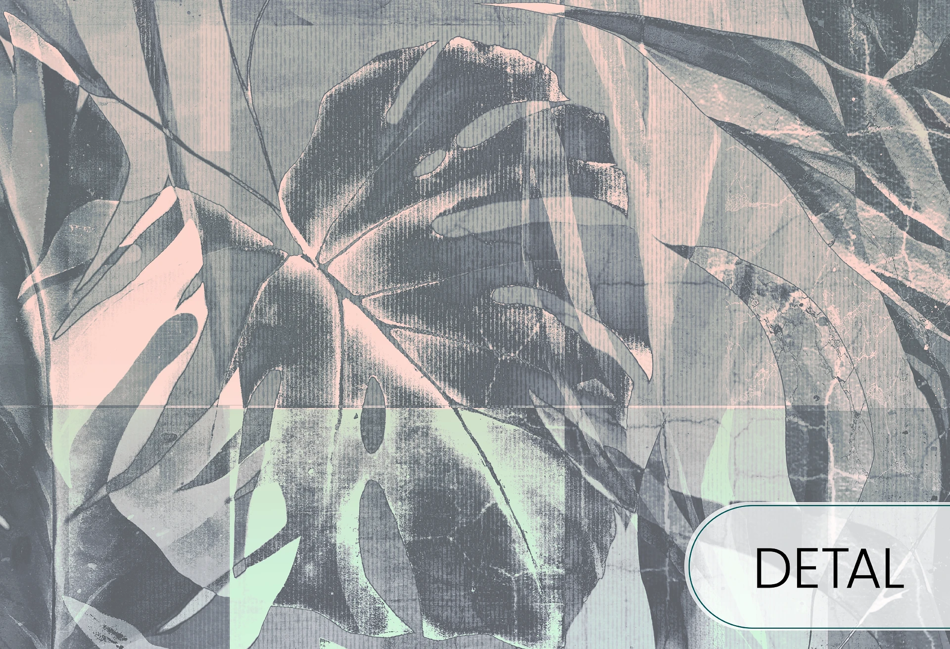 ANTALYA - mint - tapeta z kwiatowym motywem do salonu