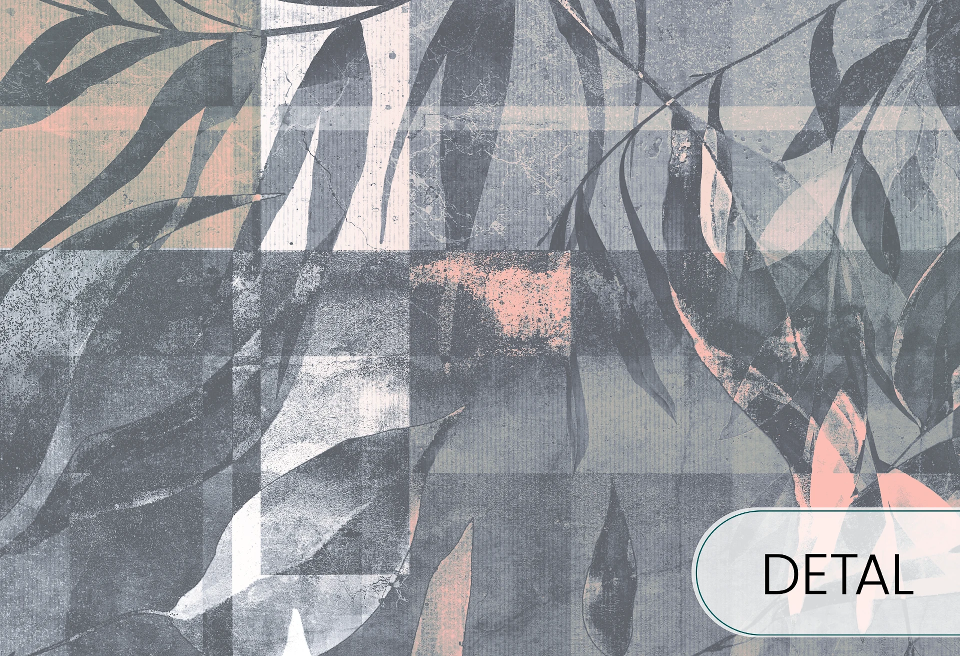 ANTALYA - mint - tapeta z kwiatowym motywem do salonu