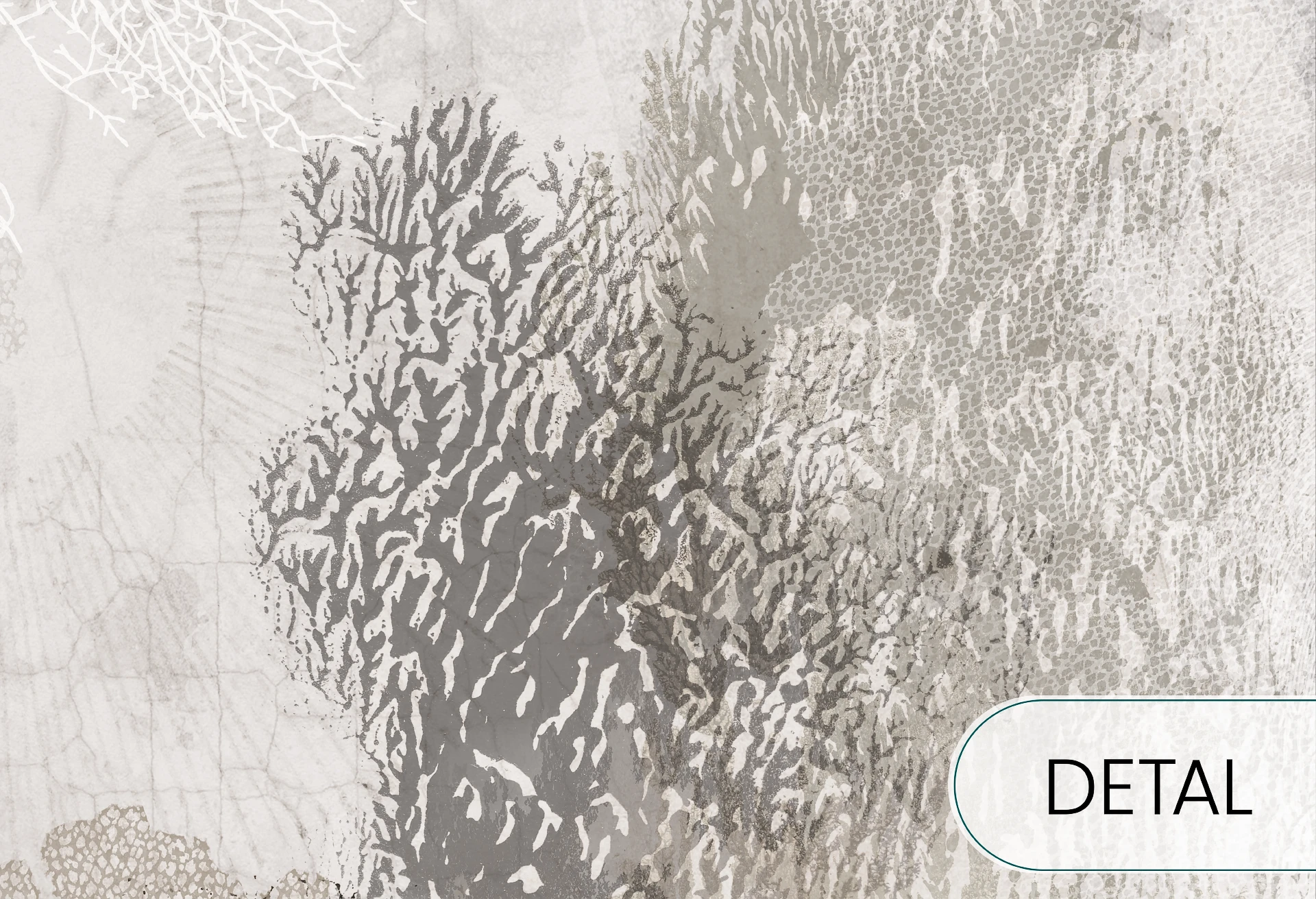 AQUARIA - soft - strukturalna tapeta do salonu i sypialni z rafą koralową i skamielinami